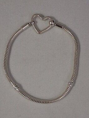 Pandora Moments Heart Closure Snake Chain Bracelet – Style #599539C00-18
